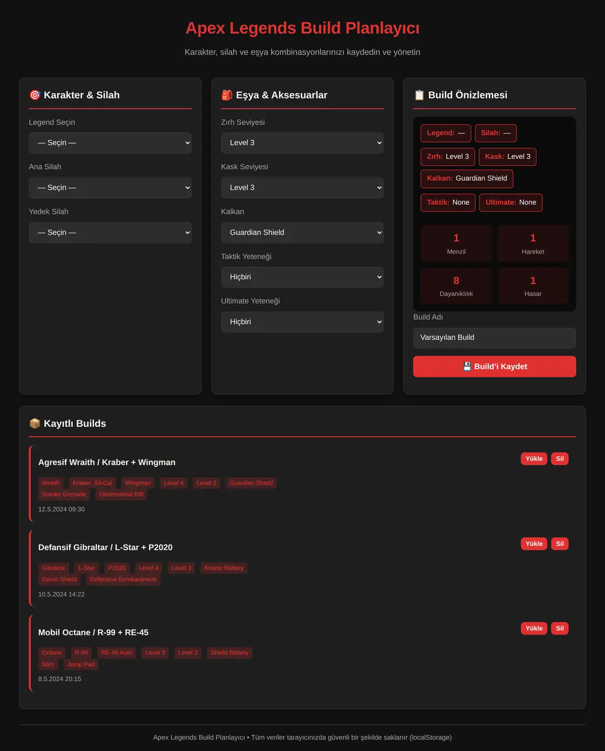 Apex Legends Build Planlayıcı ekran görüntüsü 3