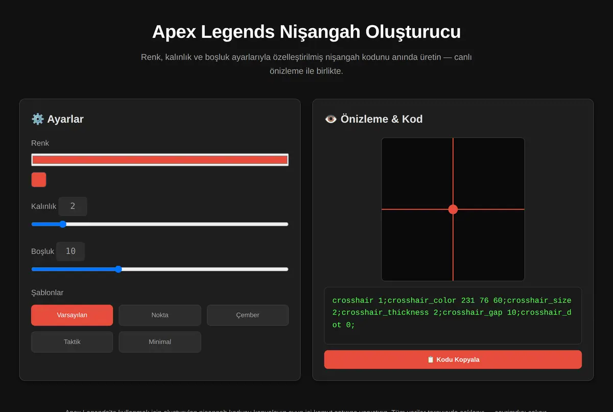 Apex Legends Nişangah Oluşturucu ekran görüntüsü 2