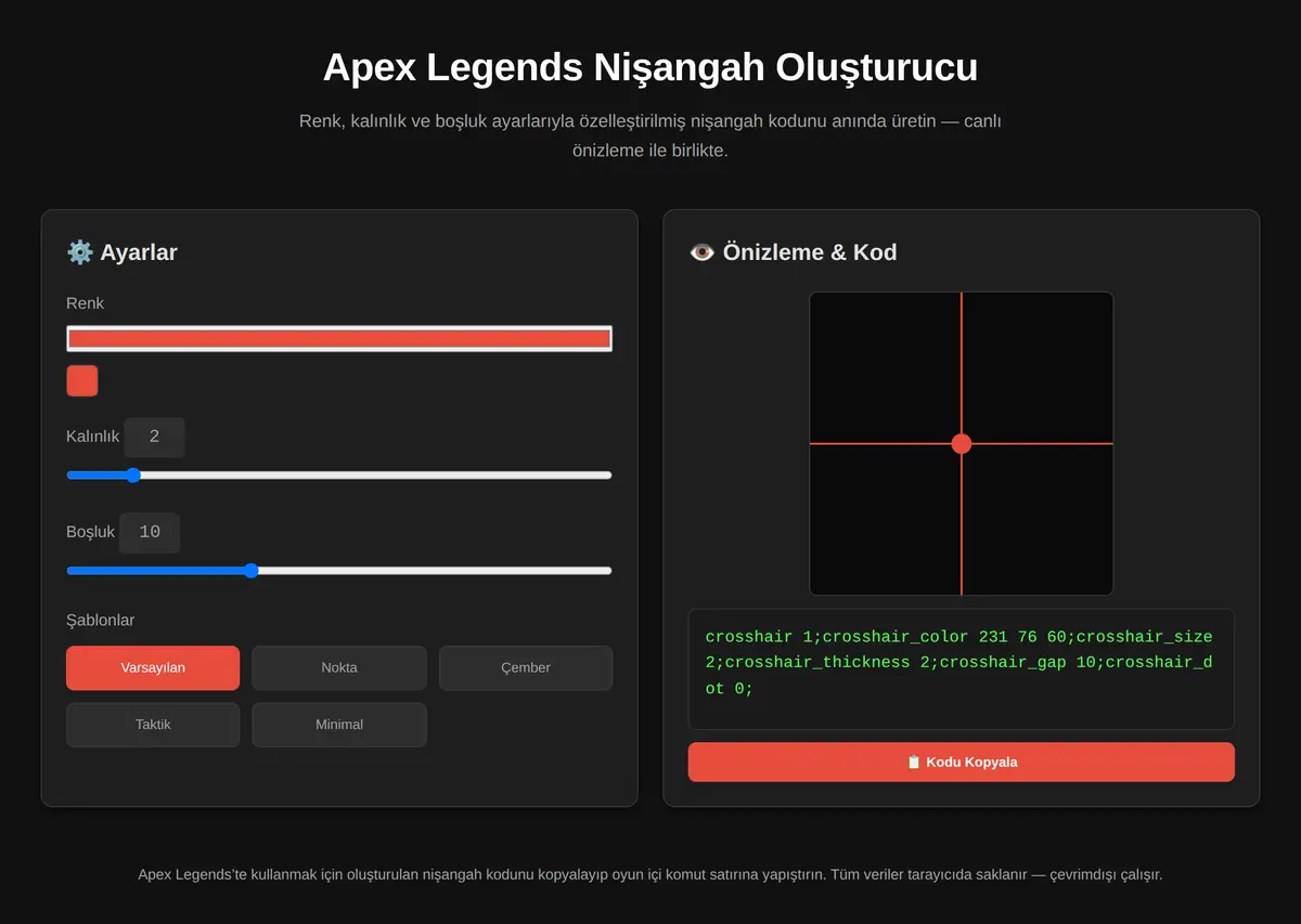 Apex Legends Nişangah Oluşturucu ekran görüntüsü 3