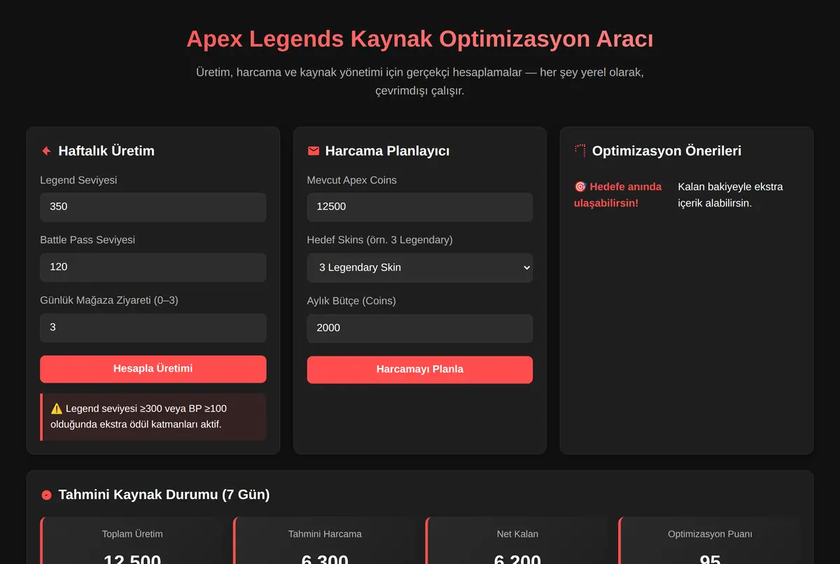 Apex Legends Kaynak Optimizasyon Aracı ekran görüntüsü 2