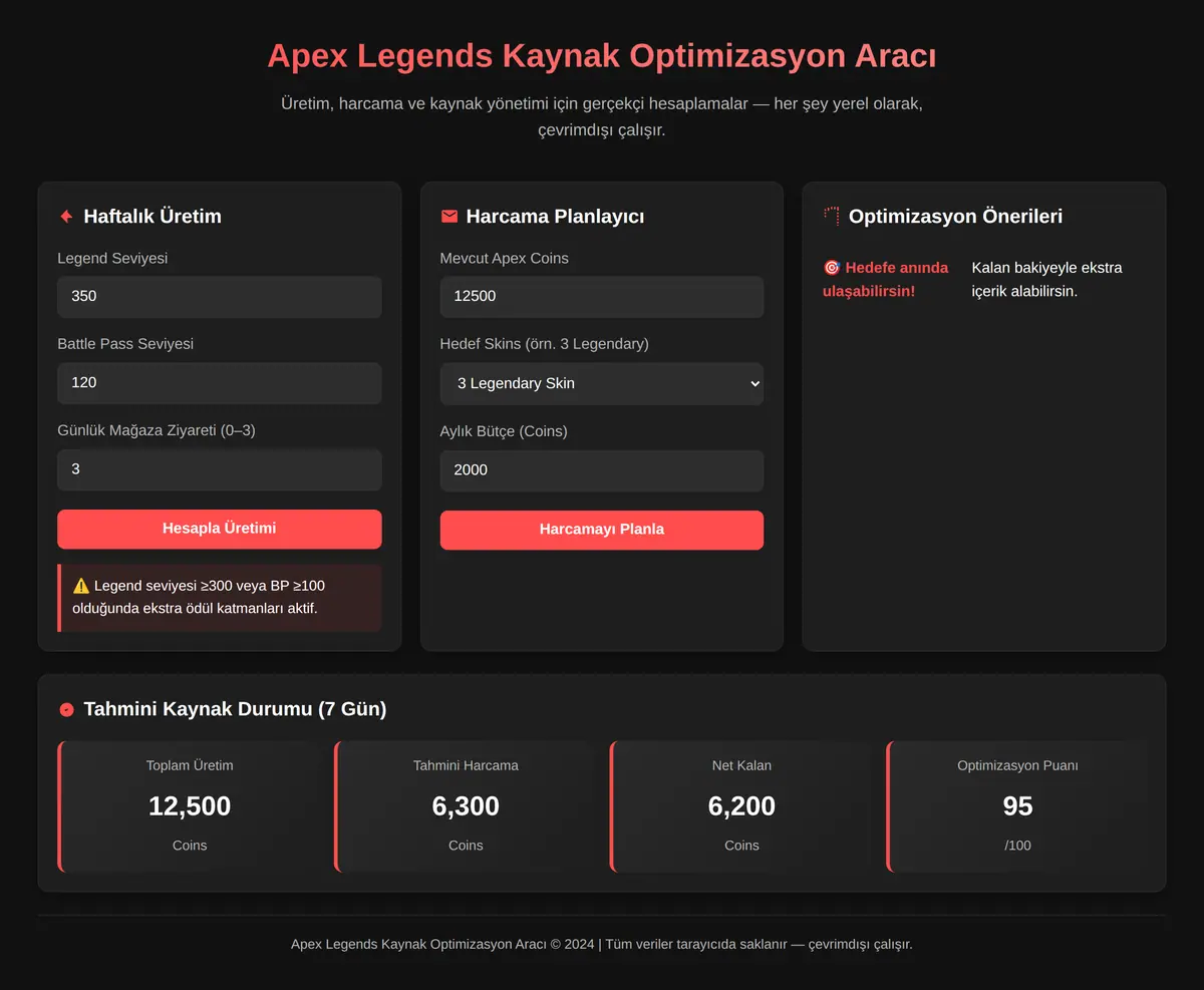 Apex Legends Kaynak Optimizasyon Aracı ekran görüntüsü 3