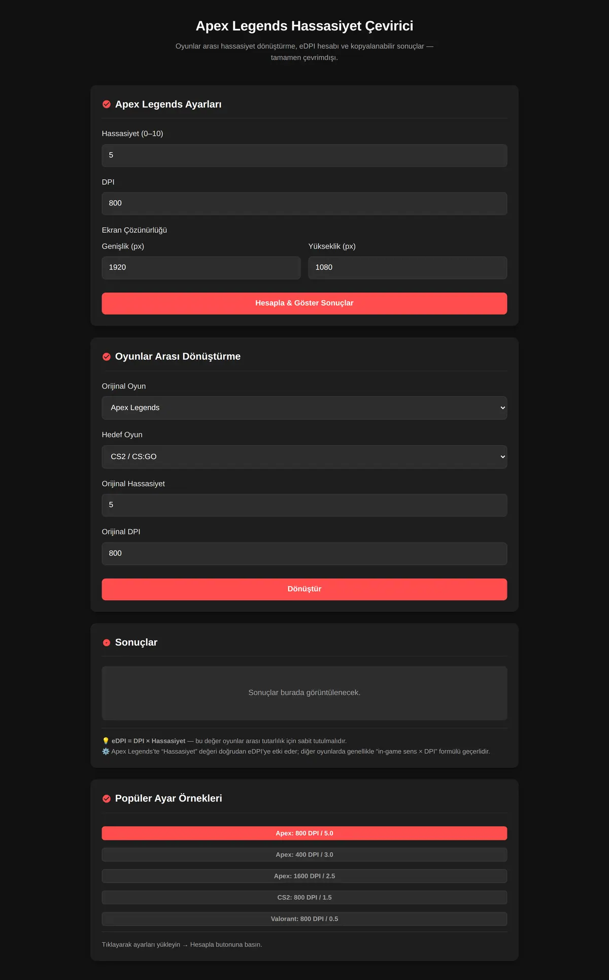 Apex Legends Hassasiyet Çevirici ekran görüntüsü 3