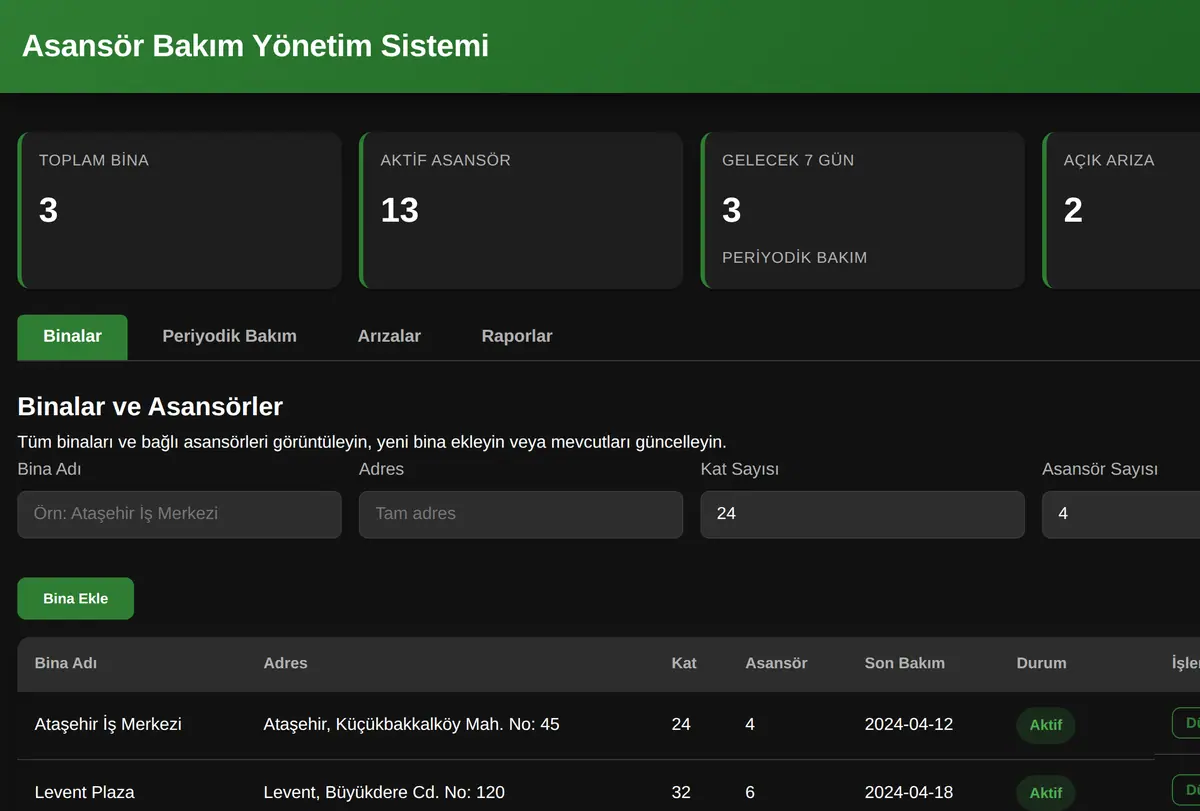 Yangın Tüpü Bakım Yönetim Sistemi ekran görüntüsü