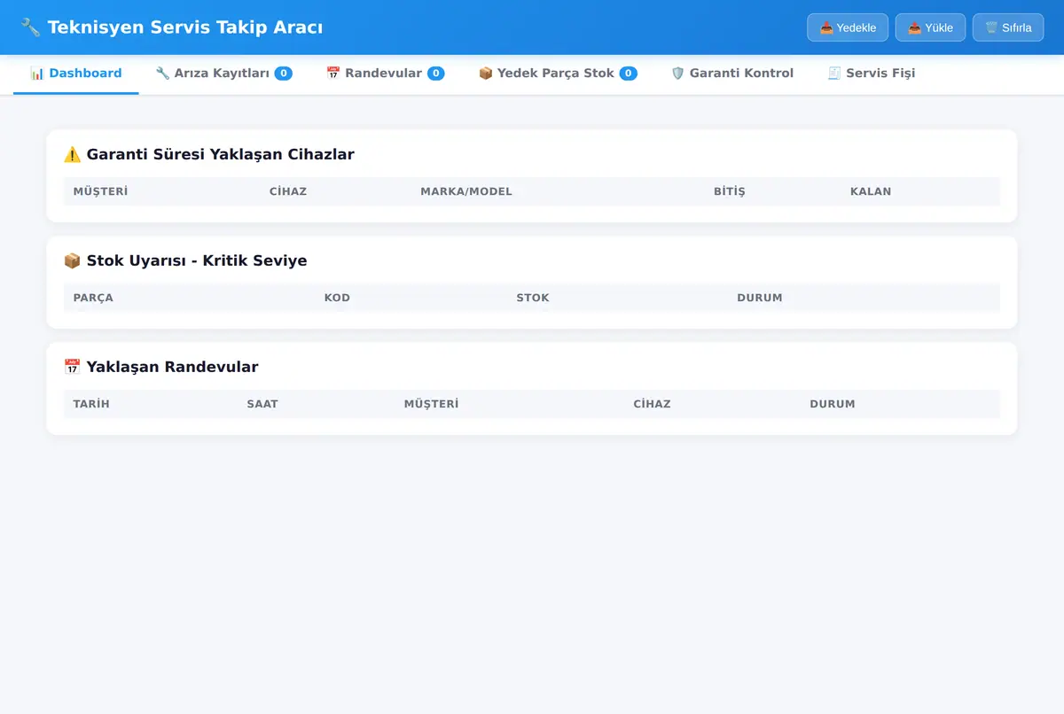 Teknisyen Servis Takip Aracı - Çevrimdışı ekran görüntüsü 3