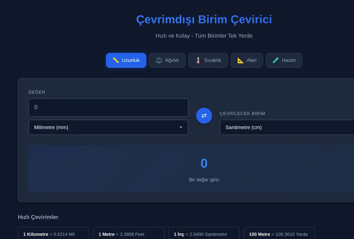 Çevrimdışı Birim Çevirici - Hızlı ve Kolay ekran görüntüsü