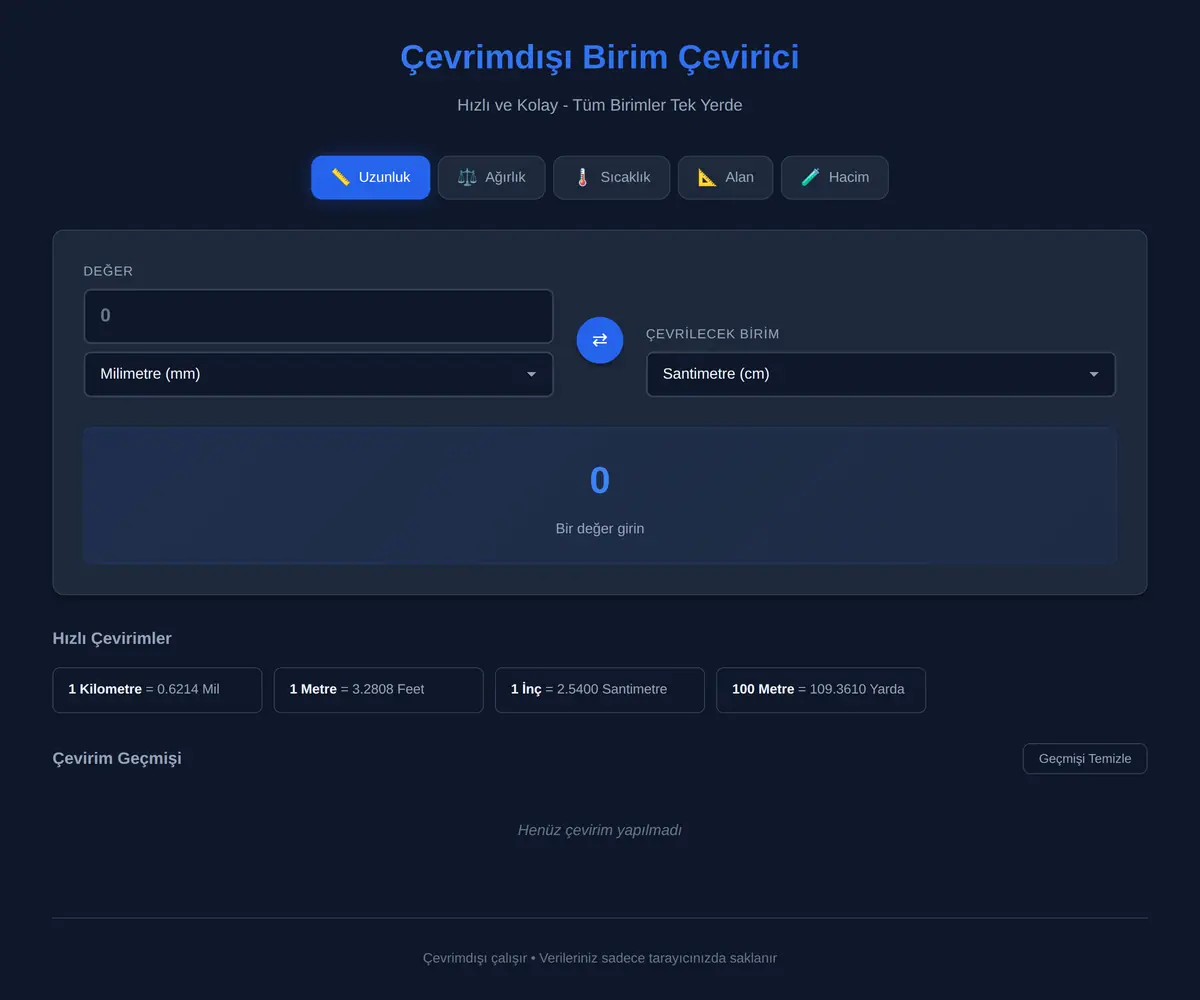 Çevrimdışı Birim Çevirici - Hızlı ve Kolay ekran görüntüsü 3