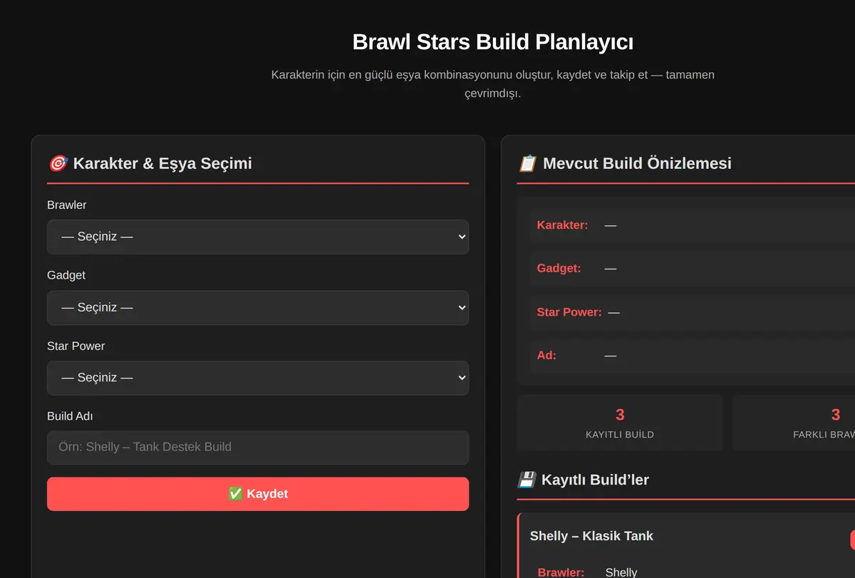Brawl Stars Build Planlayıcı ekran görüntüsü