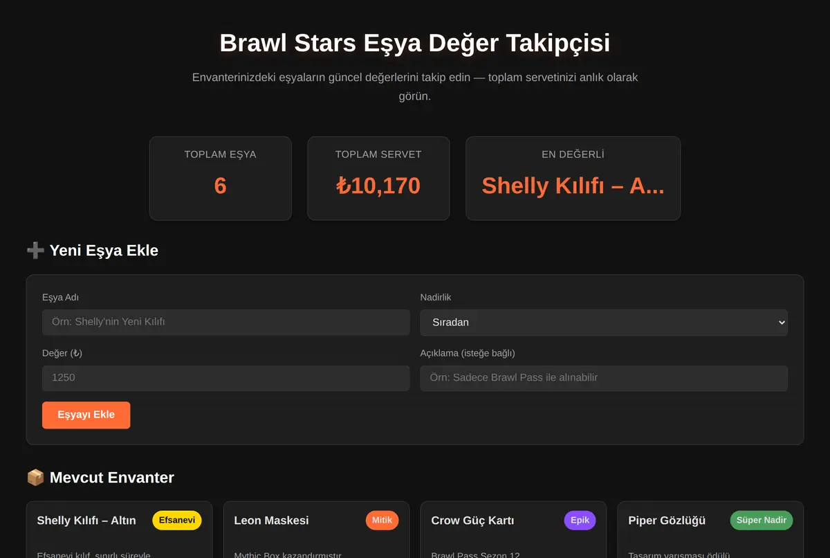 Brawl Stars Eşya Değer Takipçisi ekran görüntüsü 2