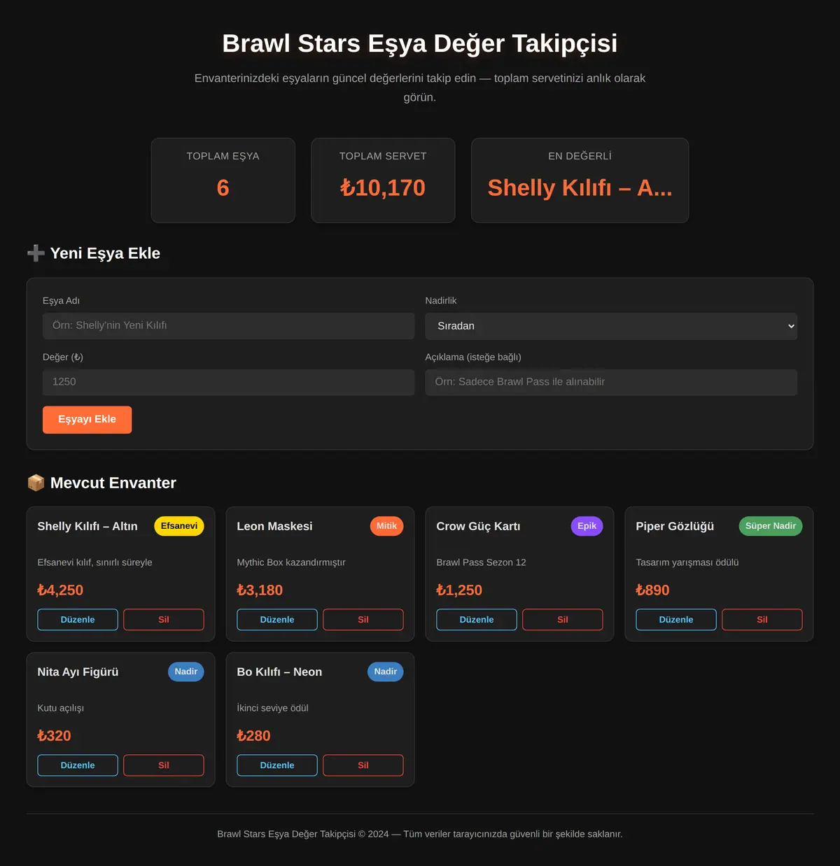 Brawl Stars Eşya Değer Takipçisi ekran görüntüsü 3