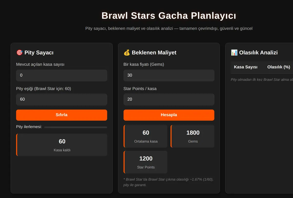 Brawl Stars Gacha Planlayıcı ekran görüntüsü