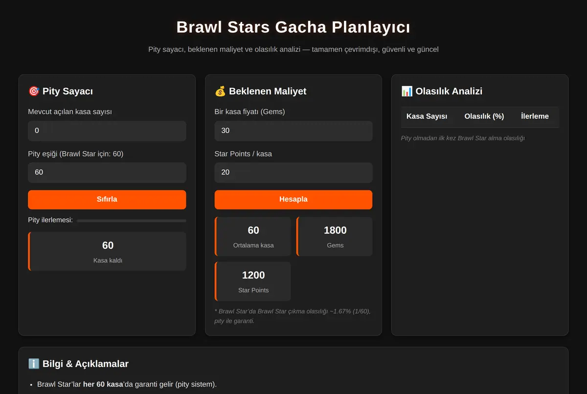 Brawl Stars Gacha Planlayıcı ekran görüntüsü 2