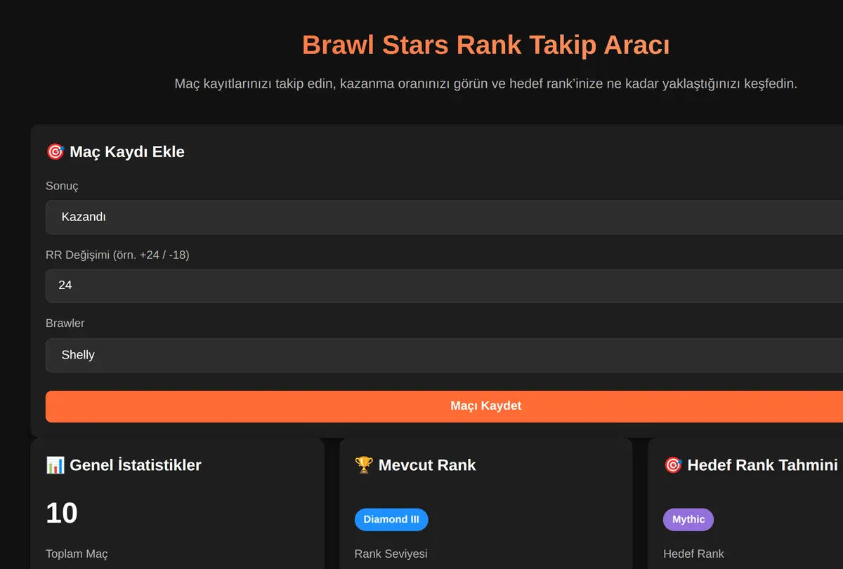 Brawl Stars Rank Takip Aracı ekran görüntüsü