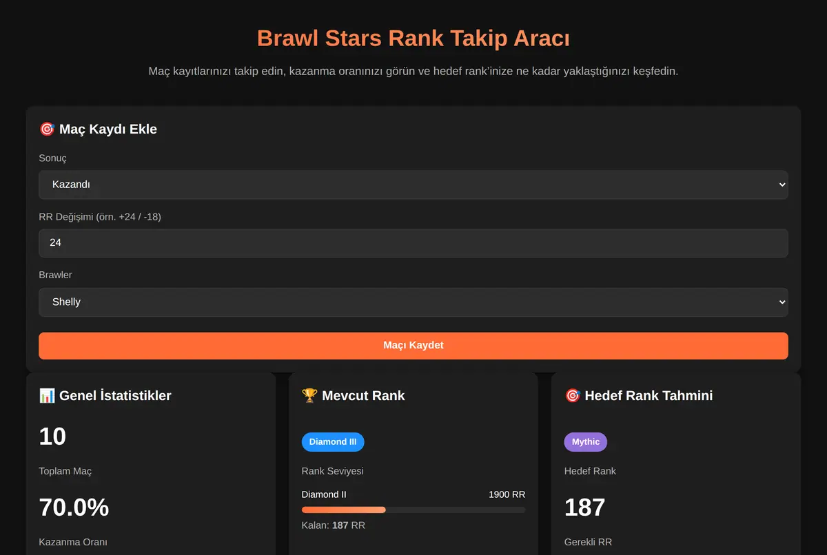Brawl Stars Rank Takip Aracı ekran görüntüsü 2