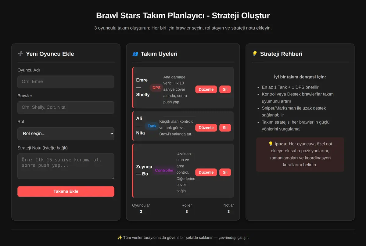 Brawl Stars Takım Planlayıcı - Strateji Oluştur ekran görüntüsü 3