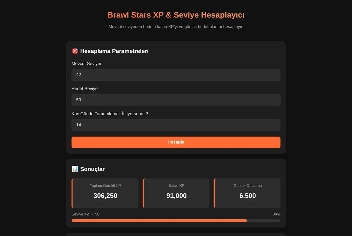 Brawl Stars XP & Seviye Hesaplayıcı ekran görüntüsü 2