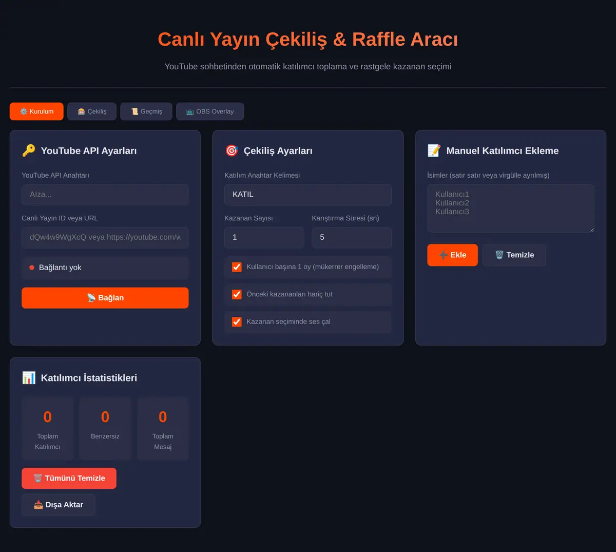 Canlı Yayın Çekiliş & Raffle Aracı ekran görüntüsü 3