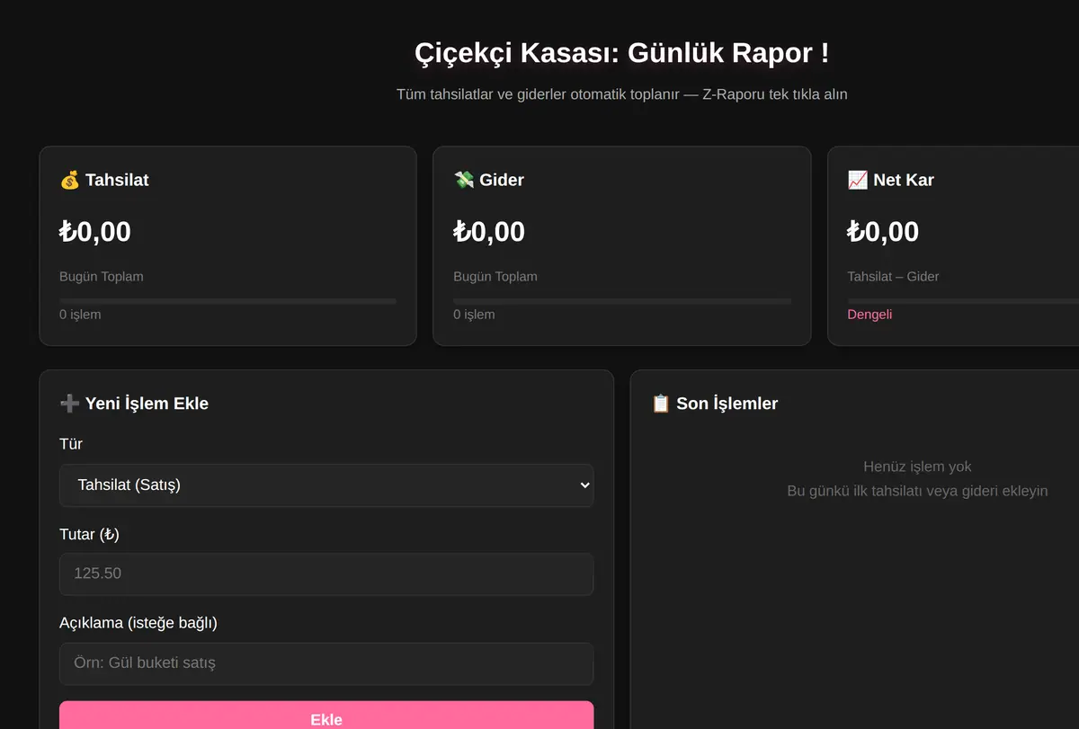 Çiçekçi Kasası: Günlük Rapor! ekran görüntüsü