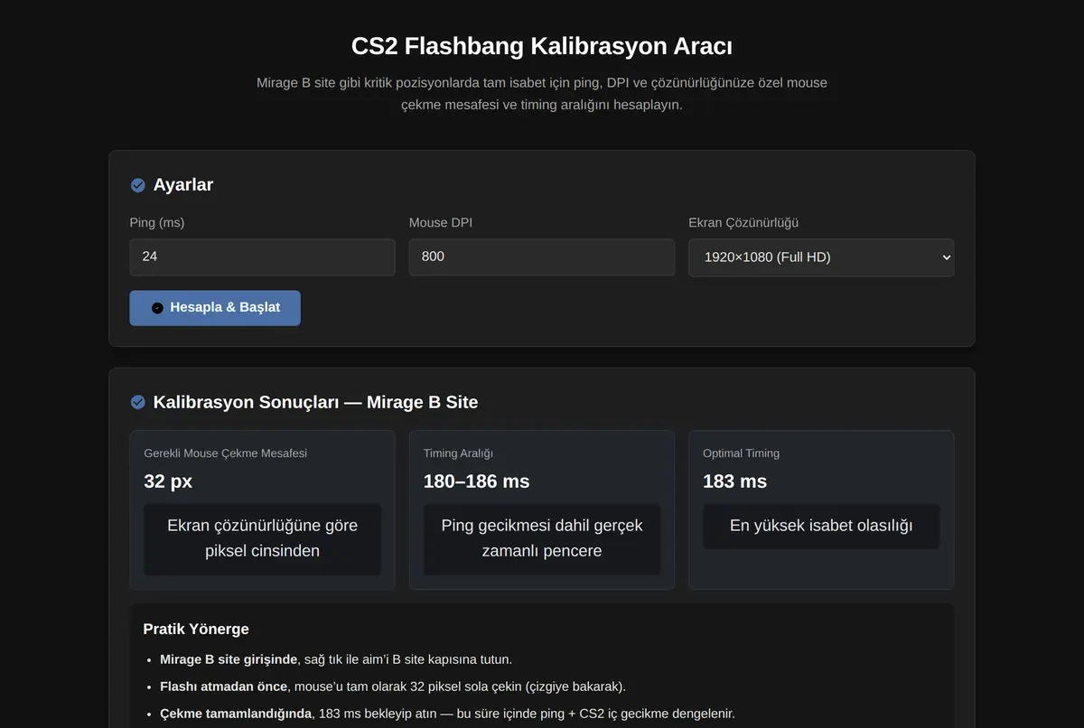 CS2 Flashbang Kalibrasyon Aracı ekran görüntüsü 2