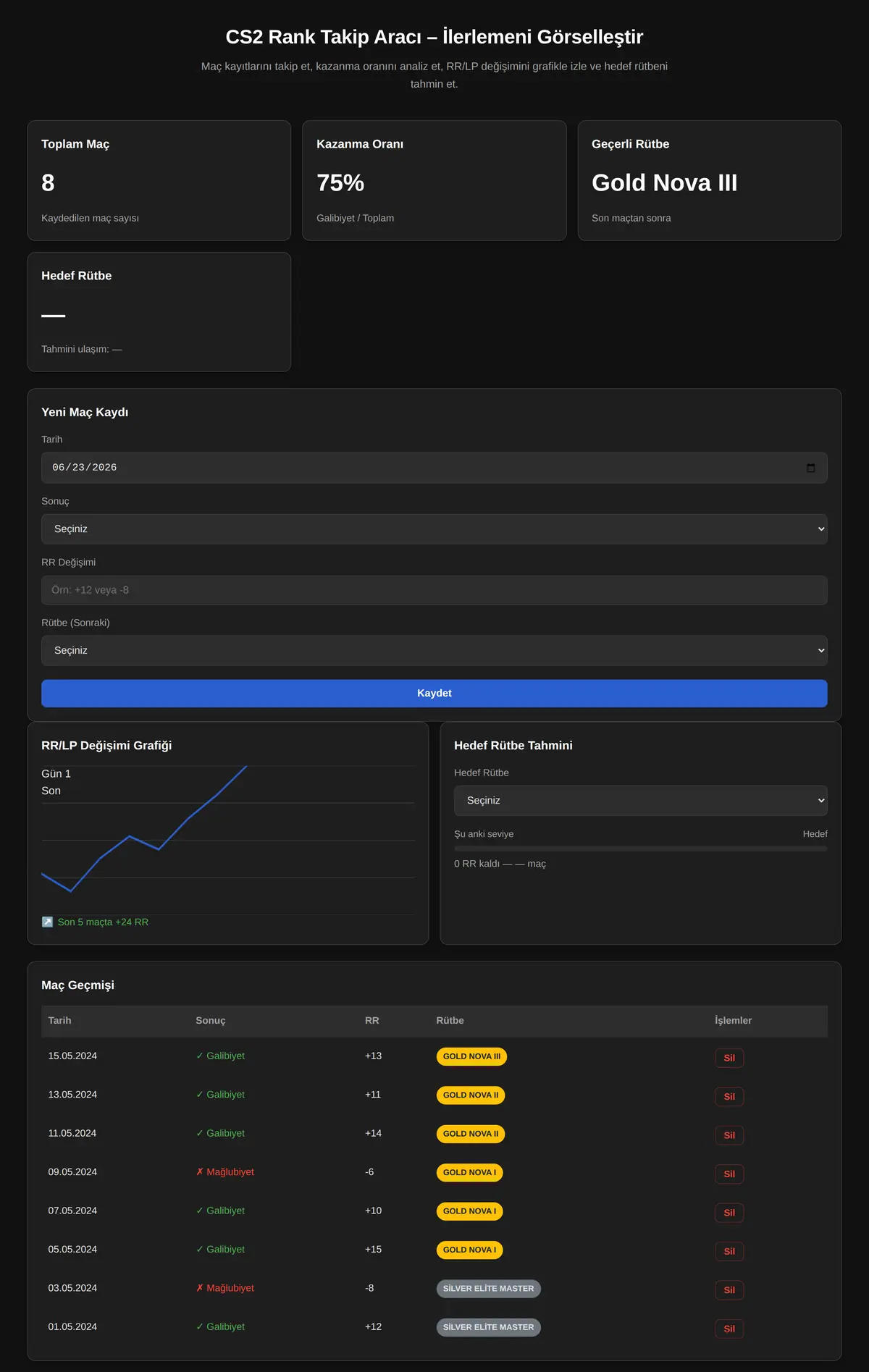 CS2 Rank Takip Aracı - İlerlemeni Görselleştir ekran görüntüsü 3