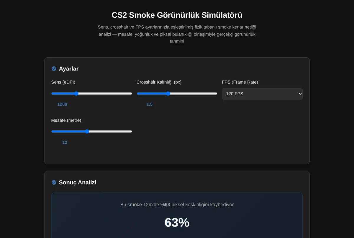 CS2 Smoke Görünürlük Simülatörü ekran görüntüsü 2