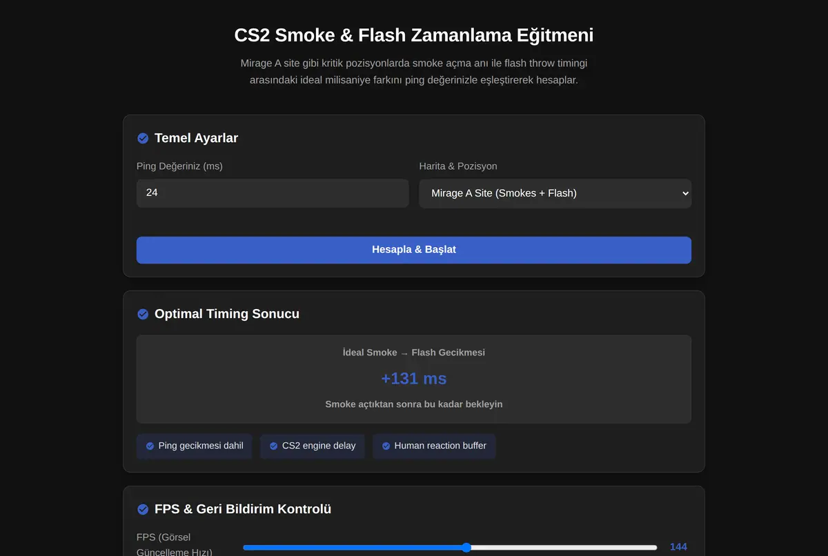 CS2 Smoke & Flash Zamanlama Eğitmeni ekran görüntüsü 2