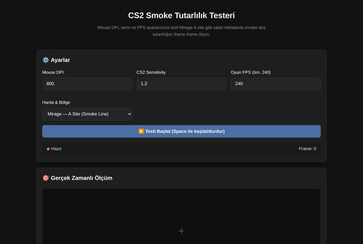 CS2 Smoke Tutarlılık Testeri ekran görüntüsü 2