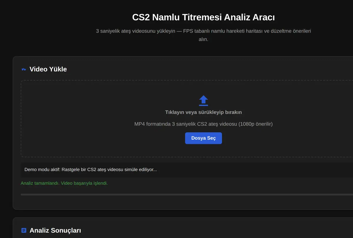 CS2 Namlu Titremesi Analiz Aracı ekran görüntüsü