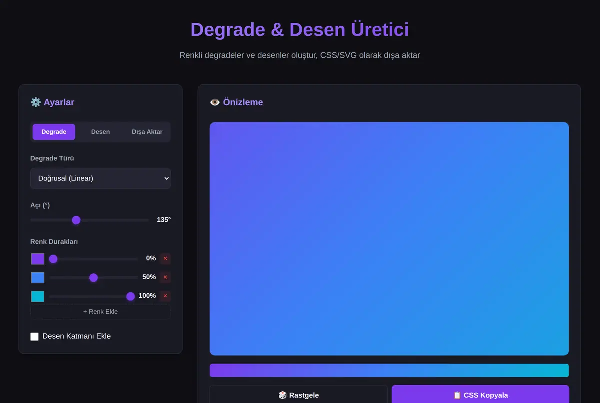 Degrade & Desen Üretici Aracı ekran görüntüsü 2
