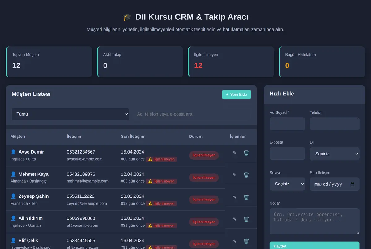 Kırtasiye CRM & Takip Aracı ekran görüntüsü 2