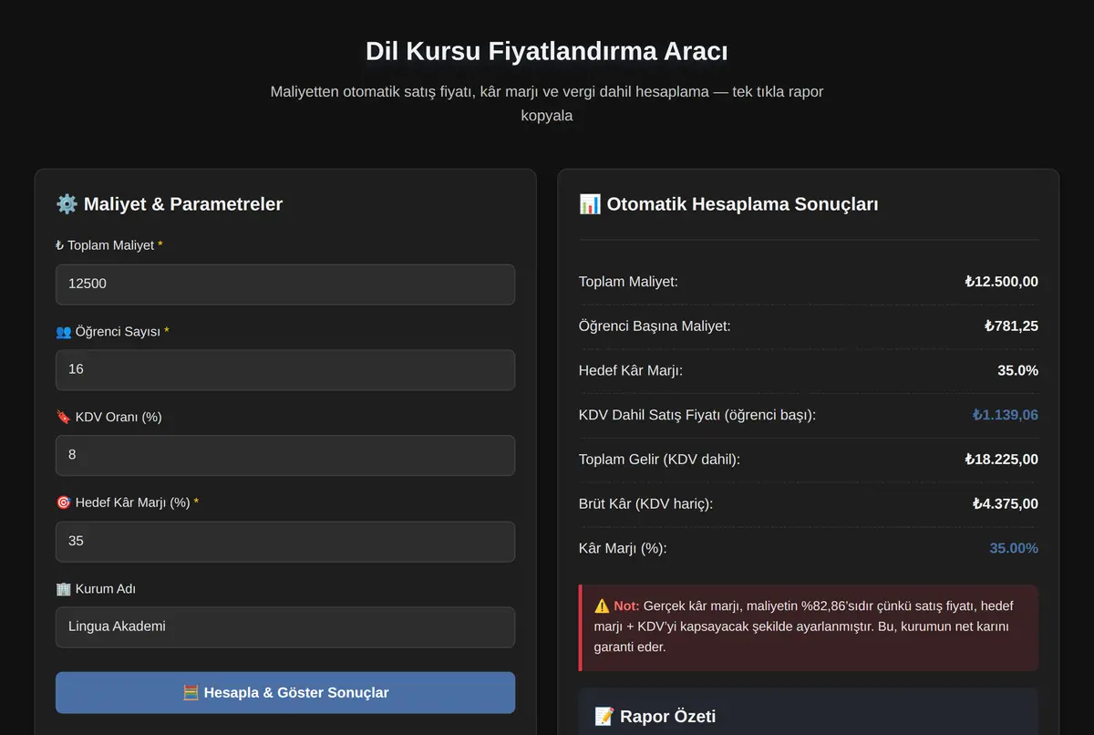 Dil Kursu CRM & Takip Aracı ekran görüntüsü 2