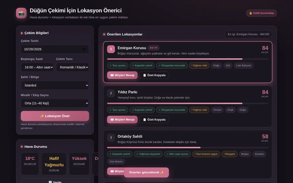 Düğün Fotoğrafçılığı İçin Dış Mekan Lokasyon ekran görüntüsü