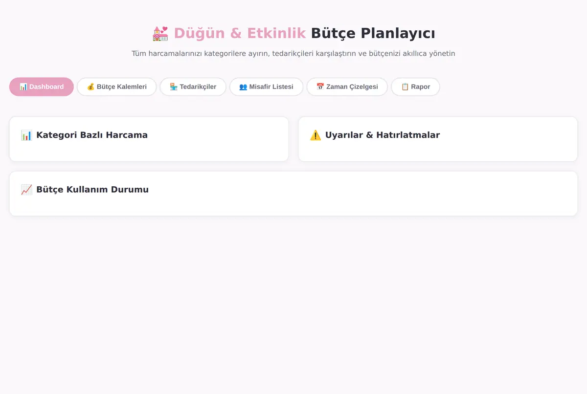Bütçe ve Etkinlik Planlayıcı ekran görüntüsü 3