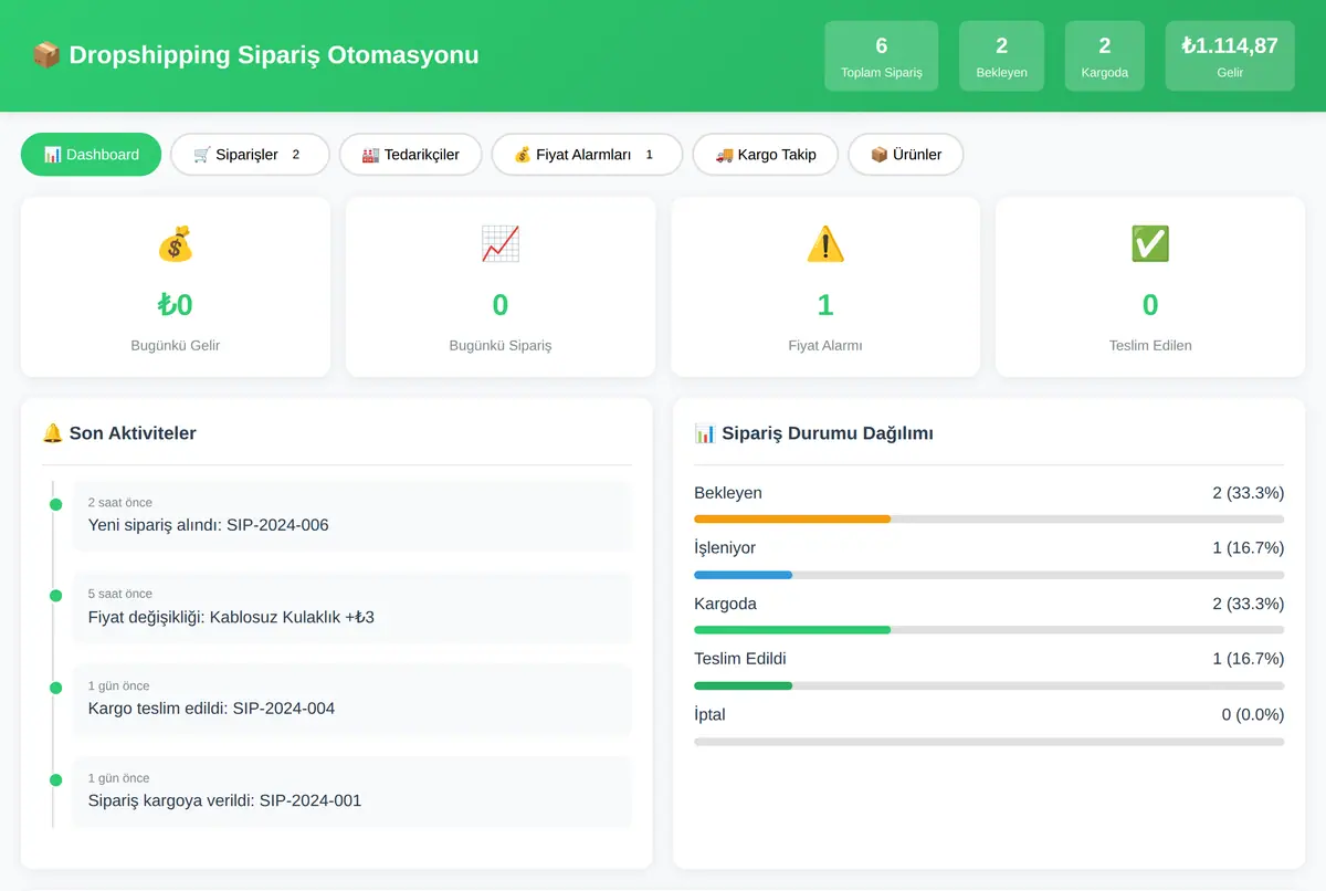 Dropshipping Sipariş Otomasyonu Aracı ekran görüntüsü 2