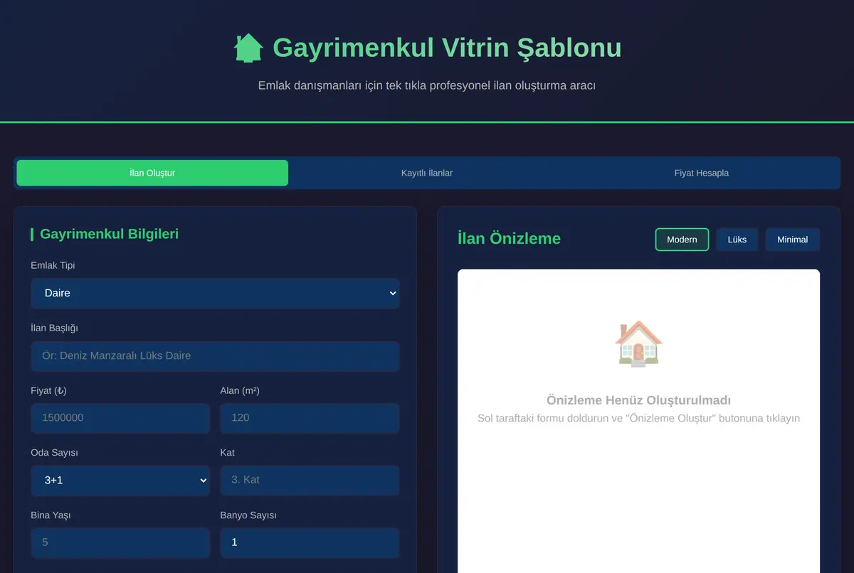 Emlak Danışmanları İçin Gayrimenkul Vitrin Şablonu ekran görüntüsü 2