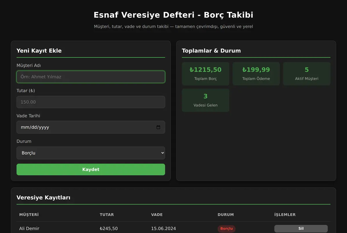 Müşteri Borç & Veresiye Defteri ekran görüntüsü 2