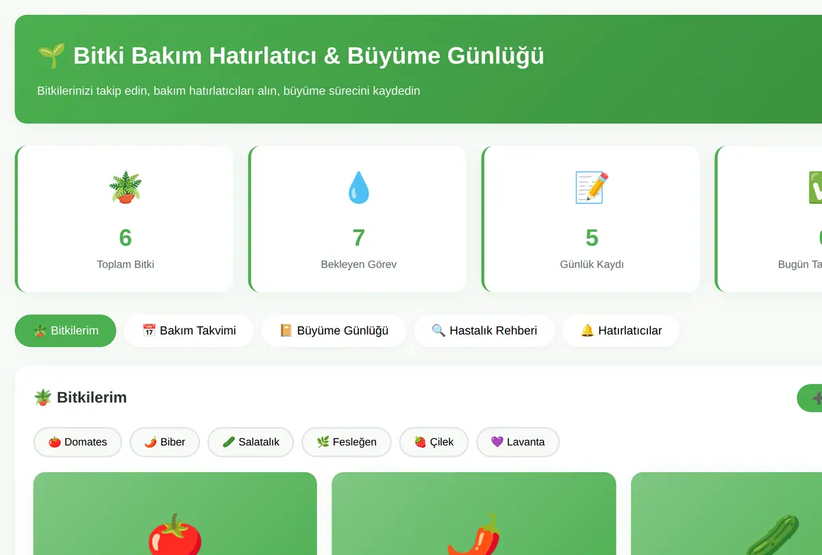 Bitki Bakım Hatırlatıcı & Büyüme Günlüğü ekran görüntüsü