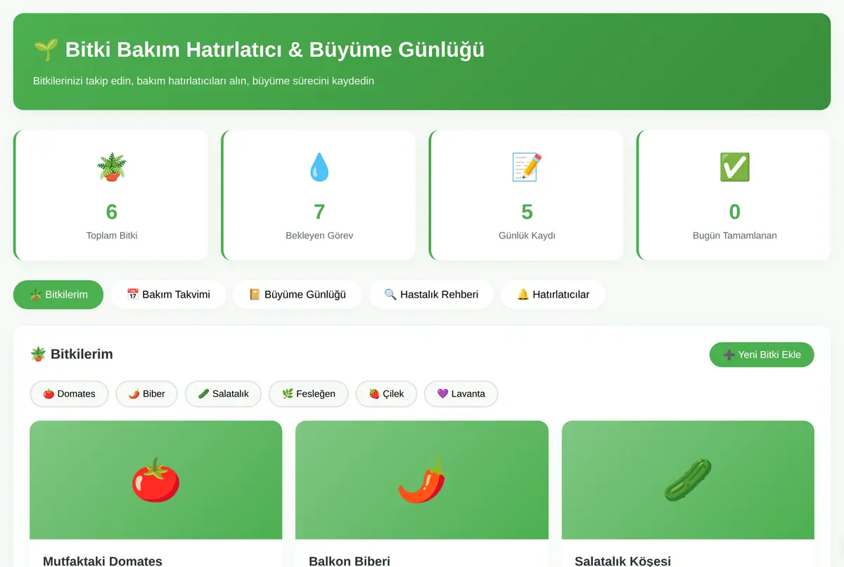 Bitki Bakım Hatırlatıcı & Büyüme Günlüğü ekran görüntüsü 2