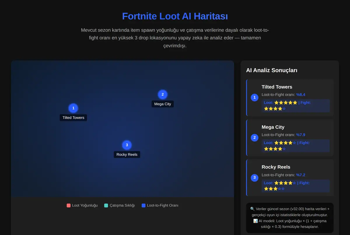 Fortnite Loot AI Haritası ekran görüntüsü 2