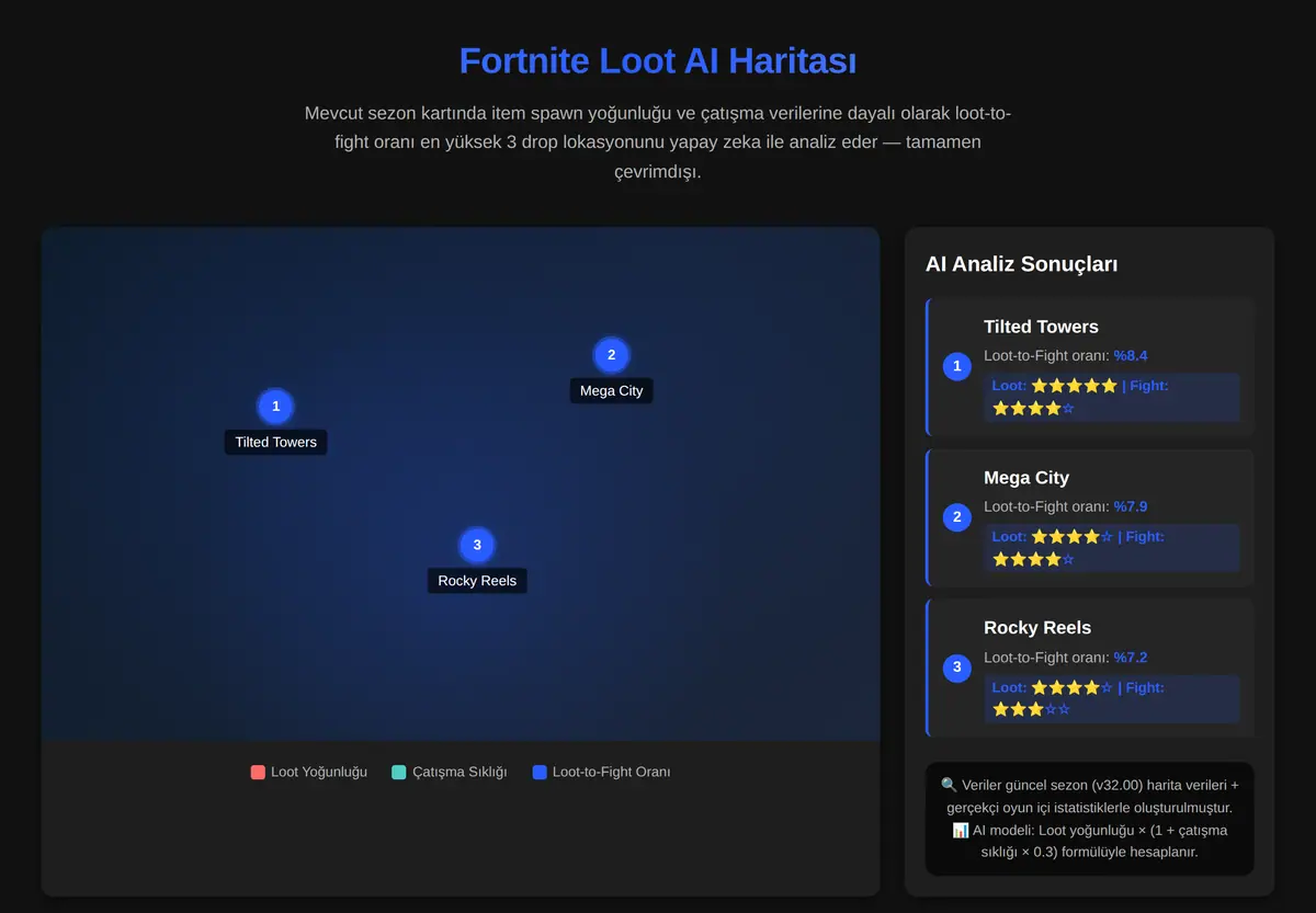 Fortnite Loot AI Haritası ekran görüntüsü 3