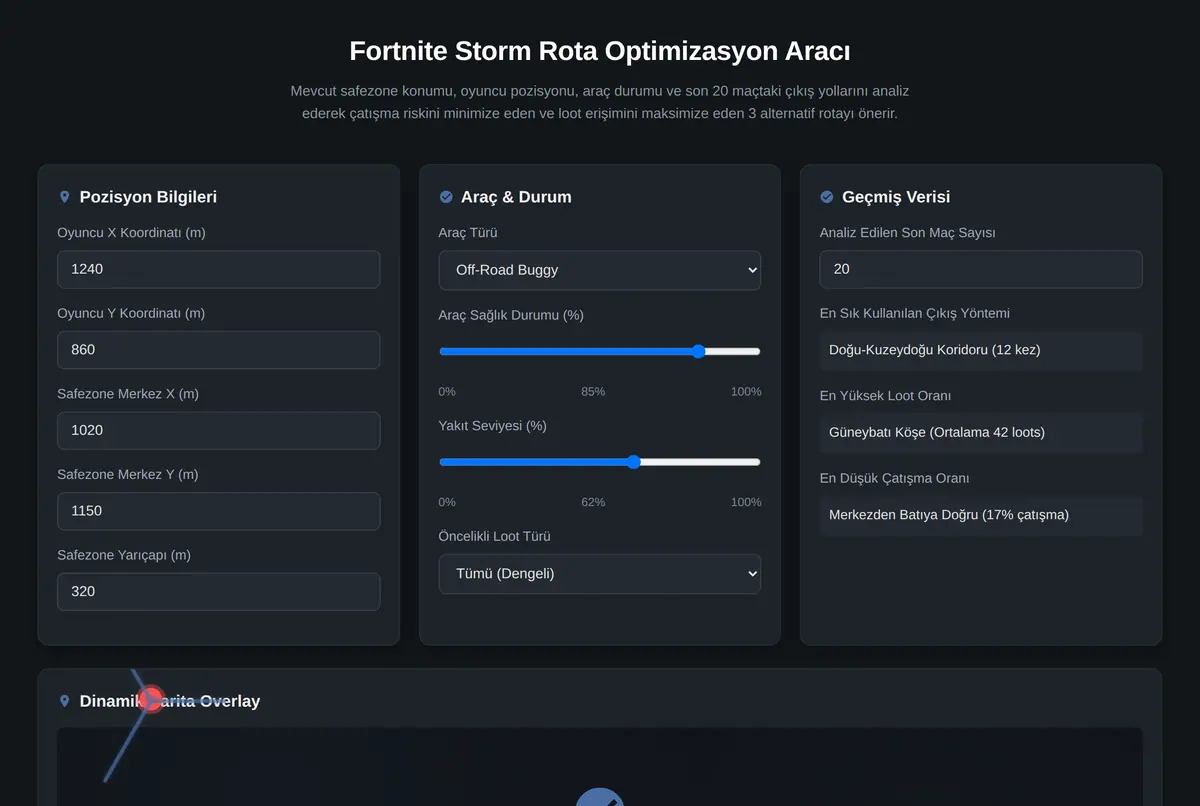 Fortnite Storm Rota Optimizasyon Aracı ekran görüntüsü 2