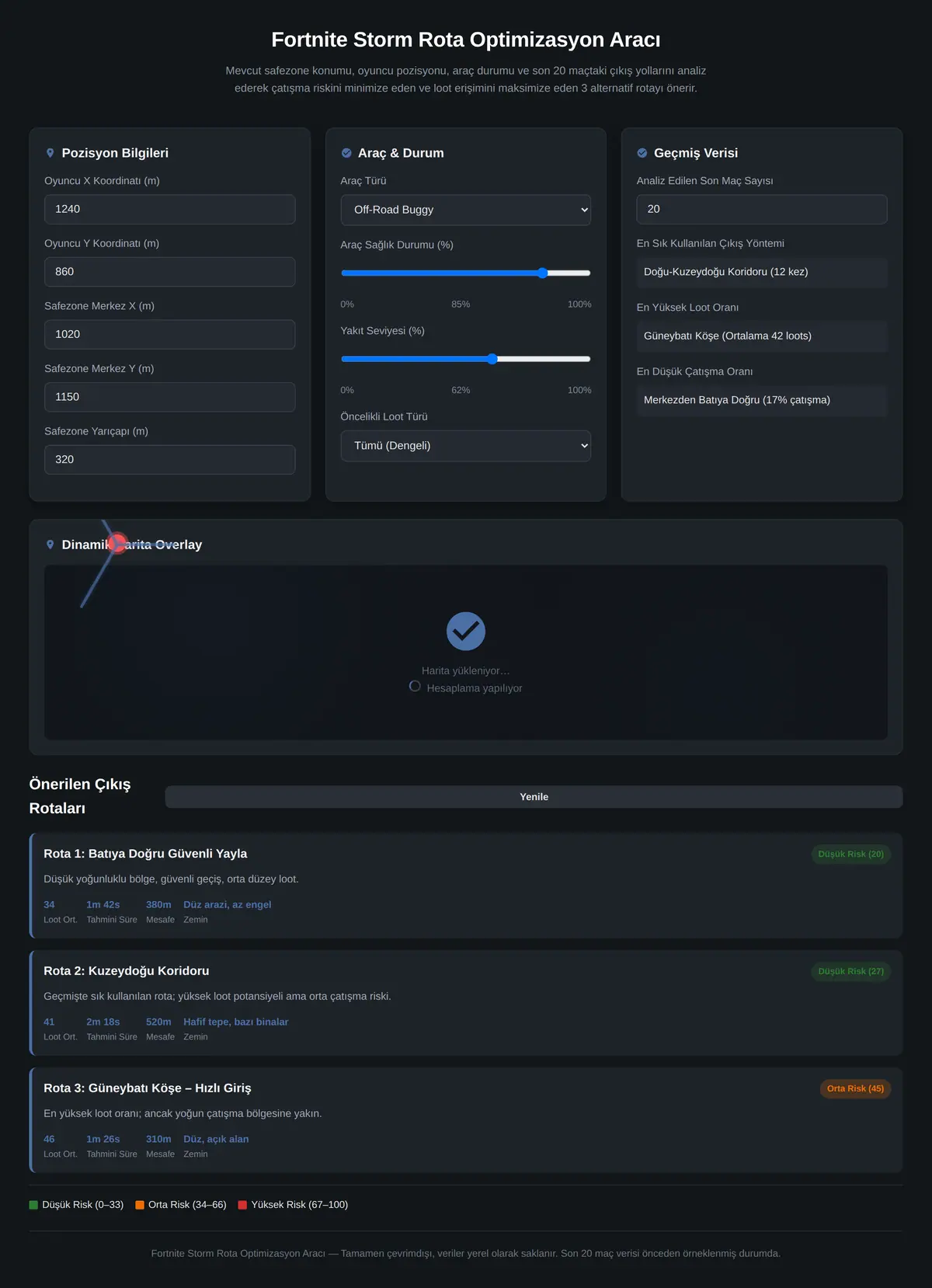 Fortnite Storm Rota Optimizasyon Aracı ekran görüntüsü 3