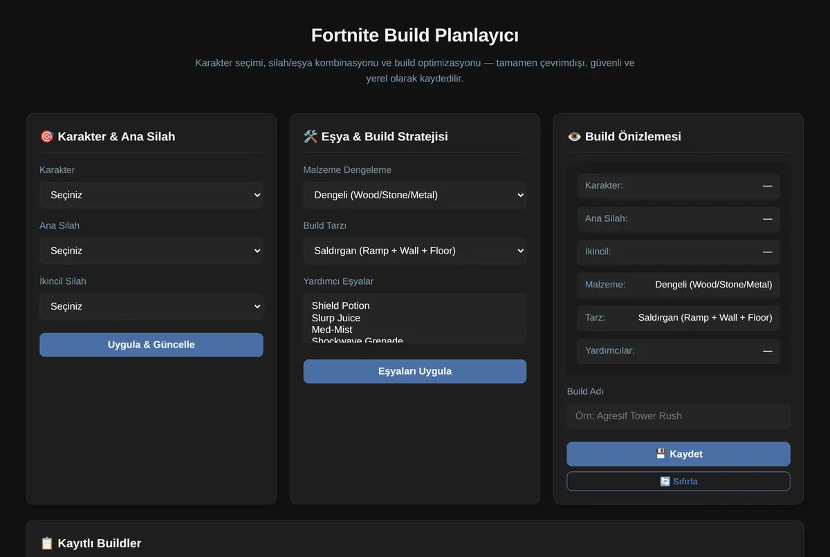 Fortnite Build Planlayıcı - Eşya & Karakter Opt ekran görüntüsü 2