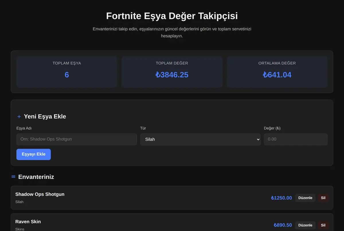 Fortnite Eşya Değer Takipçisi ekran görüntüsü 2