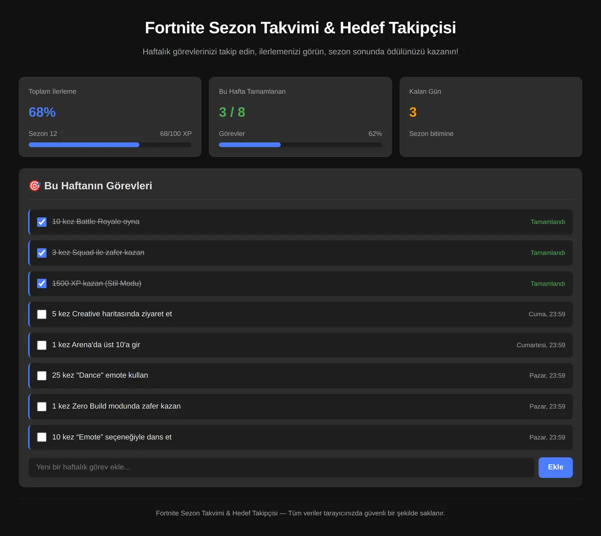Fortnite Sezon Takvimi & Hedef Takipçisi ekran görüntüsü 3