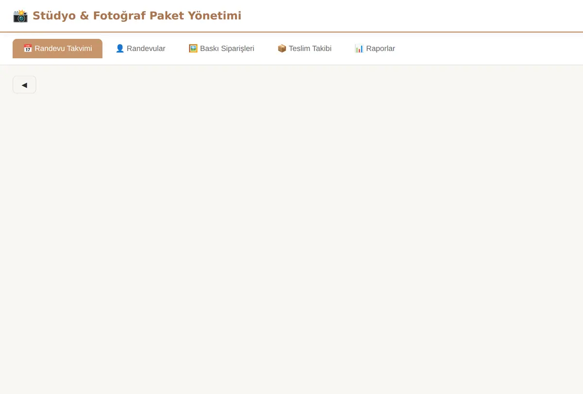 Stüdyo & Fotoğraf Paket Yönetimi ekran görüntüsü