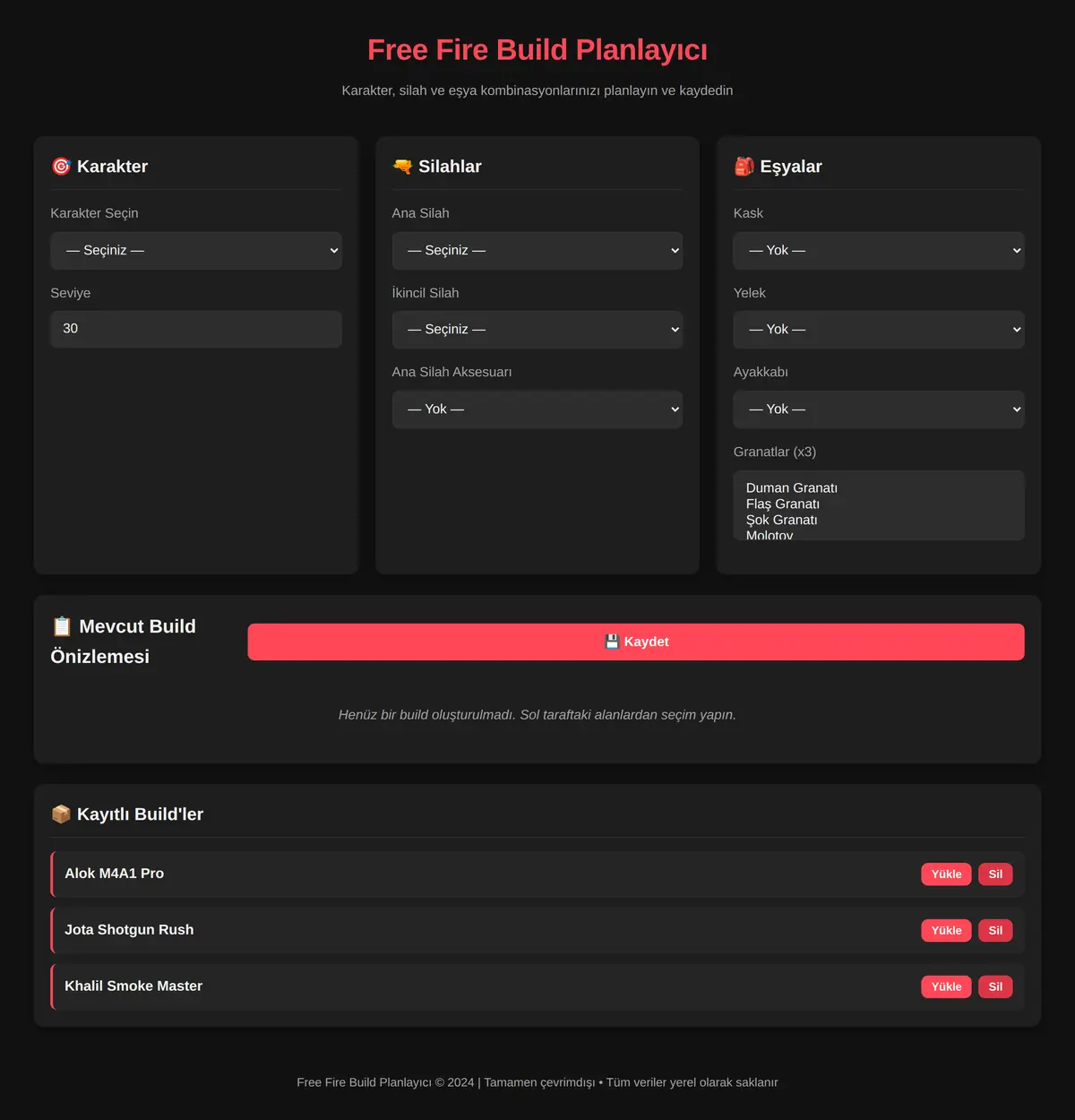 Free Fire Build Planlayıcı ekran görüntüsü 3