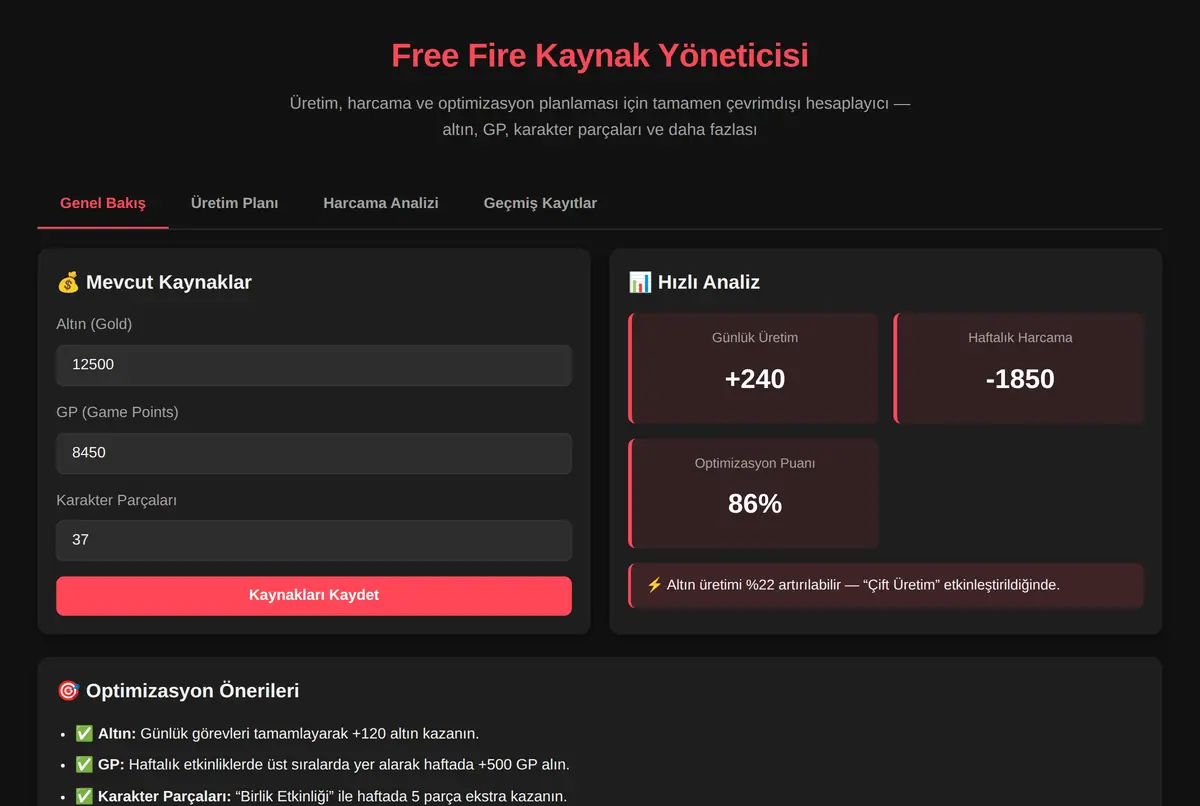 Free Fire Kaynak Yöneticisi ekran görüntüsü 2