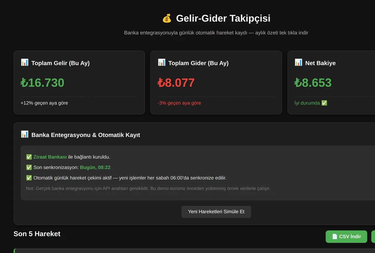 Gelir-Gider Takipçisi ekran görüntüsü