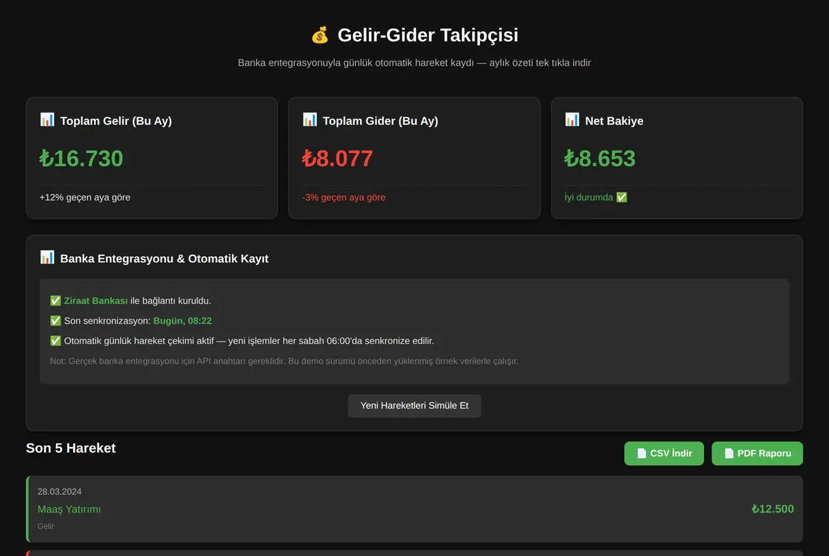 Gelir-Gider Takipçisi ekran görüntüsü 2