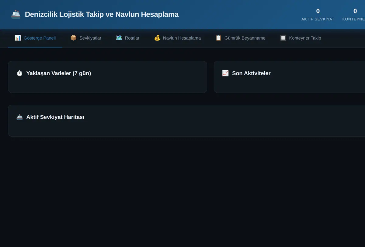 Denizcilik Lojistik Takip ve Navlun Hesaplama ekran görüntüsü